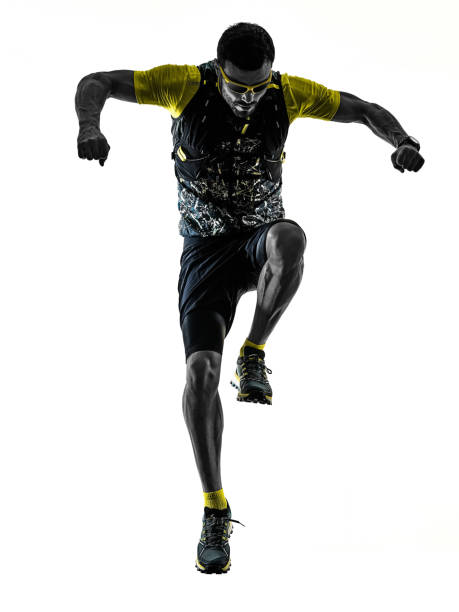 istock man trail runner running isolated silhouette white background 1064304846