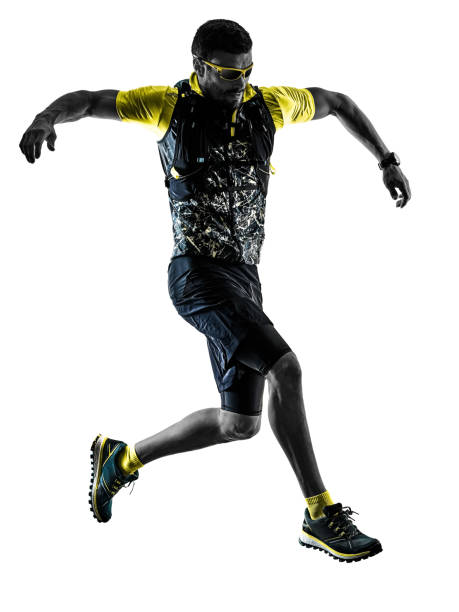 istock man trail runner running isolated silhouette white background 1064304920