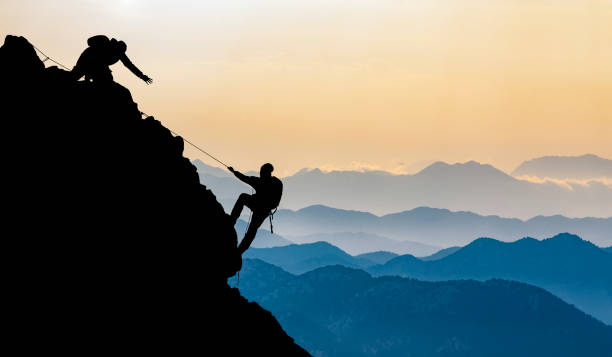 istock mysterious exploration and ascent in the mountains 1064306034