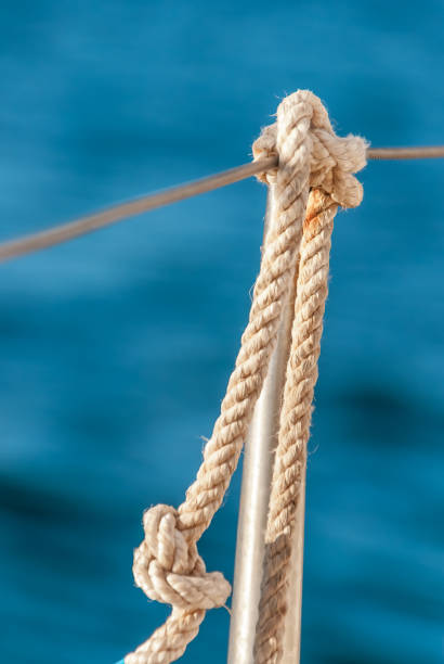 istock Knotted rope on the boat 1064306714