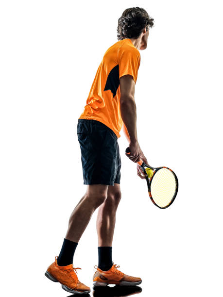 istock tennis player man silhouette isolated white background 1064307110