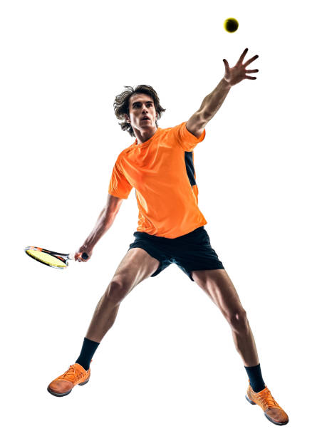 istock tennis player man silhouette isolated white background 1064307232