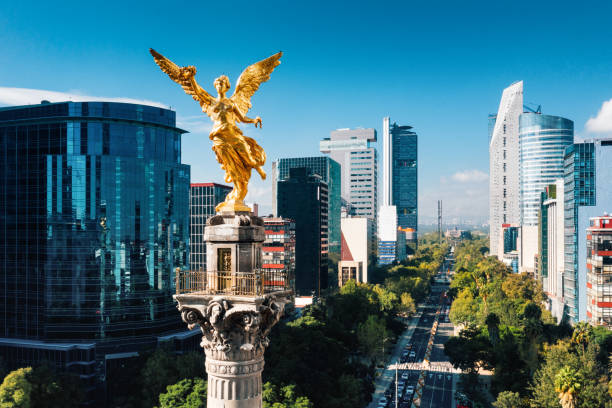 Independence Monument Mexico City Aerial view of Independence Monument Mexico City mexico city stock pictures, royalty-free photos & images