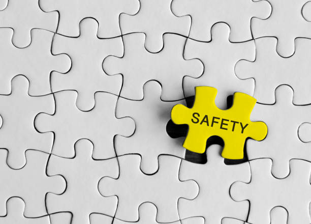 istock Safety, The inscription on the missing element of the puzzle. 1064312082