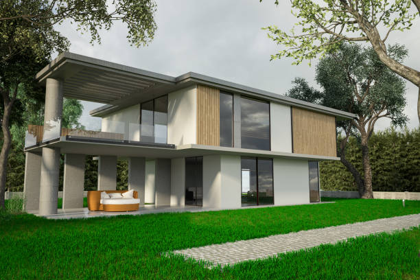 istock Modern House with PrivateGarden 1064312700