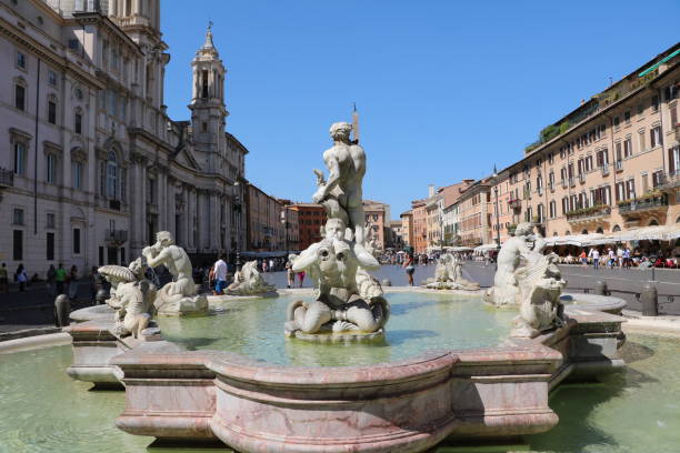 Fontana del Moro at Piazza Navona in Rome, Italy Fontana del Moro at Piazza Navona in Rome, Italy fontana del moro stock pictures, royalty-free photos & images