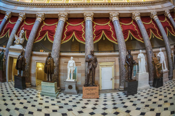 Interior of Statuary Hall in the US Capitol building, washington DC, USA Washington DC: large angle view at interior of Statuary Hall in the US Capitol building. united states capitol rotunda photos stock pictures, royalty-free photos & images