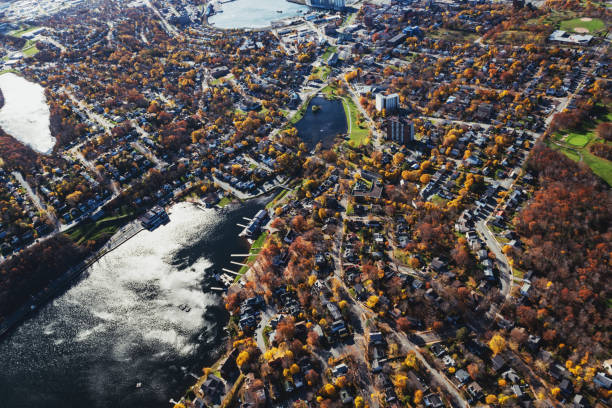 istock Suburban Aerial View 1064325820
