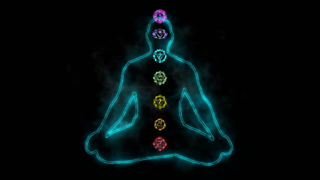 Meditating enlightenment - chakra symbols