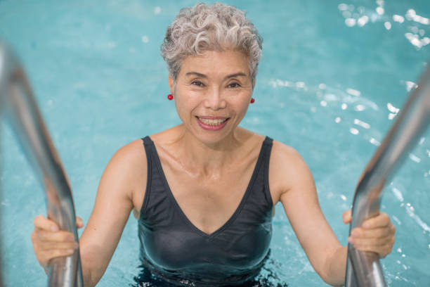 istock Senior women in swimming pool 1064330458