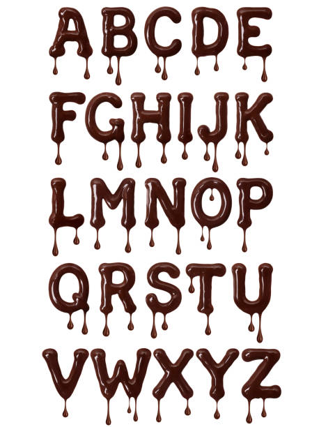istock Latin alphabet made of melted chocolate with drops in high resolution (part 1. Letters) 1064333546