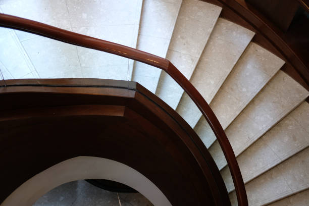 istock stairway interior architecture. circular classic staircase in hotel 1064370992
