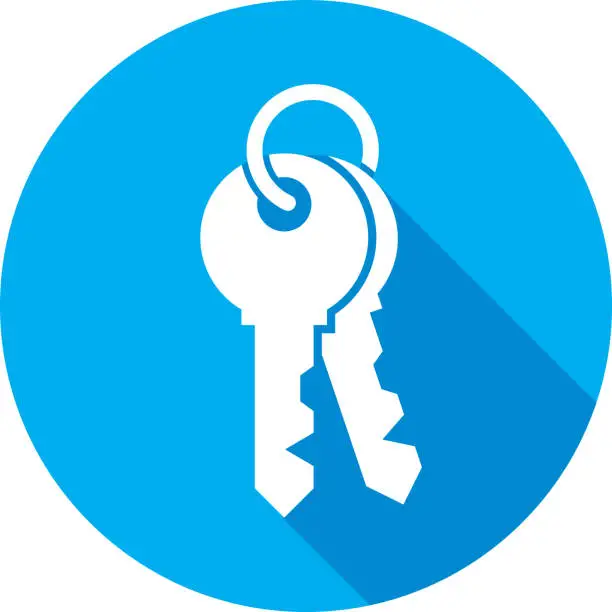 Vector illustration of Keys on Ring Icon Silhouette