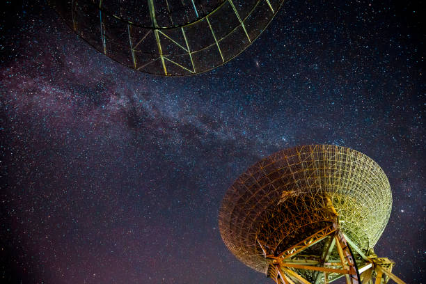 istock Radio telescopes and the Milky Way at night 1064390524