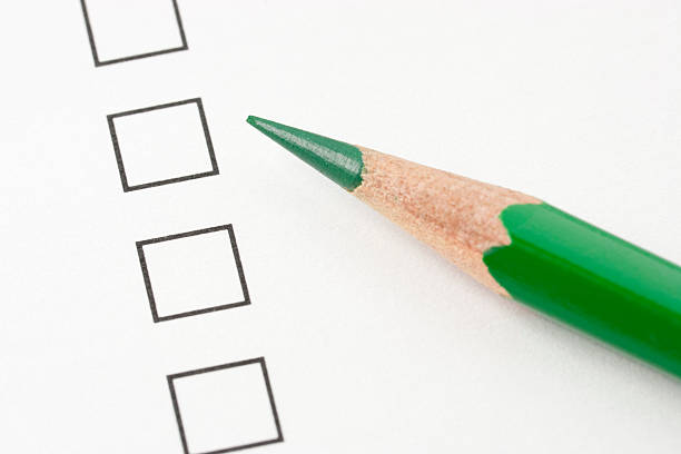 istock Blank Survey Box with Green Pencil 106439973