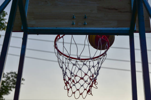 istock basketball is about to float in basketball. 1064406428