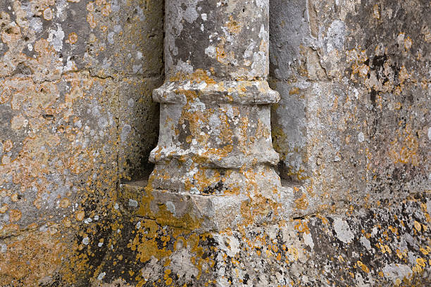 Weathered column base stock photo