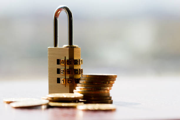 istock Financial wealth and password lock, wealth security and protection 1064415548