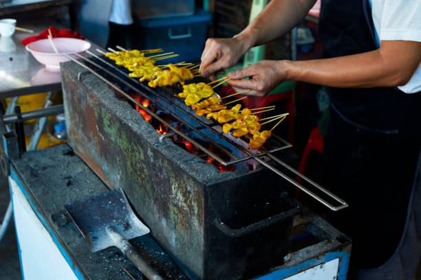 istock SatayTraditional Thai Spice Steak Roasted Pork on Grilled 1064423174