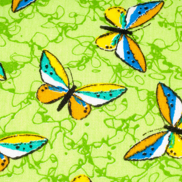 istock Cloth green butterfly. tissue, textile, cloth, fabric, material, 1064431948