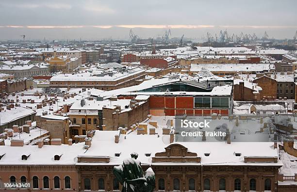 Snow Covered Roofs Of St Petersburg Stock Photo - Download Image Now - Aerial View, Architecture, Building Exterior