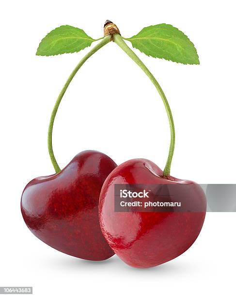 Pair Of Heartshaped Sweet Cherries Stock Photo - Download Image Now - Cherry, Berry Fruit, Close-up