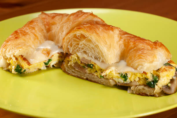 istock Croissant Breakfast Sandwich with egg and cheese 1064442532