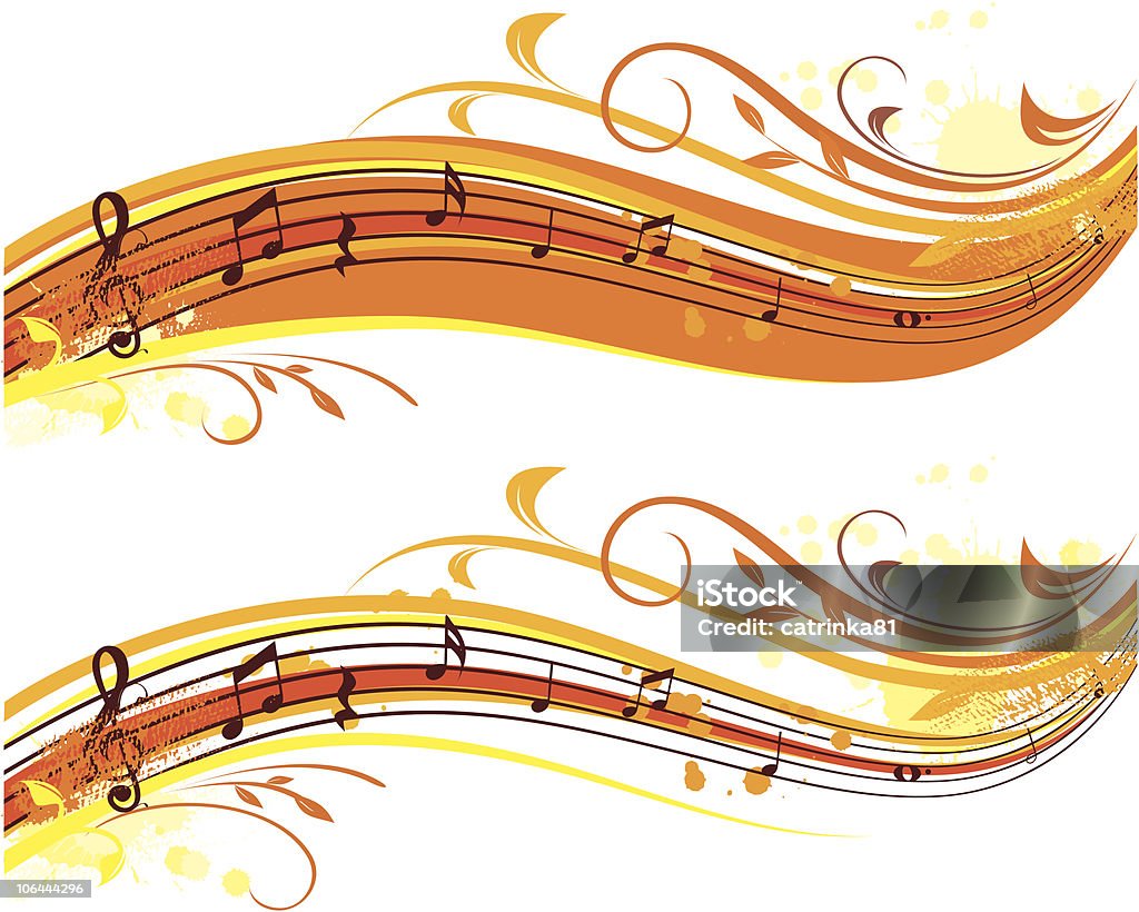 Autunno banner musicale - arte vettoriale royalty-free di Astratto