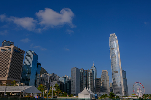 November 6, 2018, Hong Kong: Panoramic view of Central District, Hong Kong, is seen on a sunny day.