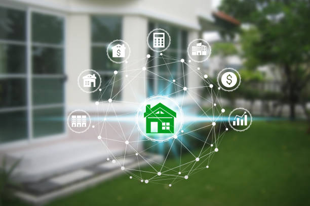 istock property investment icons over the Network connection 1064447202