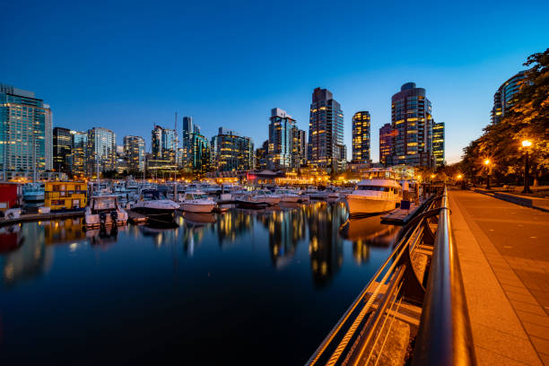 istock Luxury yachts moored at vancouver harbor 1064451732