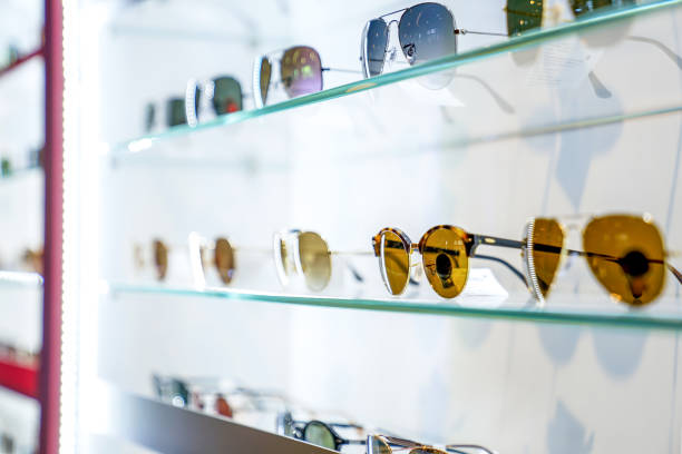 istock beautiful sun glasses on the display shelf 1064453864