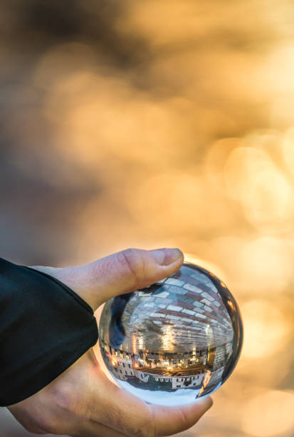 istock Kotor reflected in a glass ball 1064455746