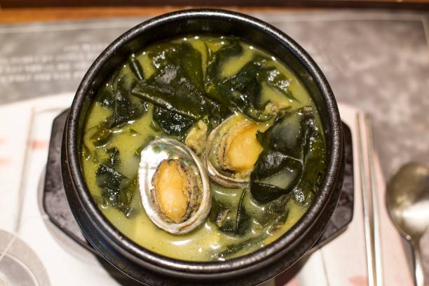 Korean food Miyeok-guk, seaweed soup stock photo