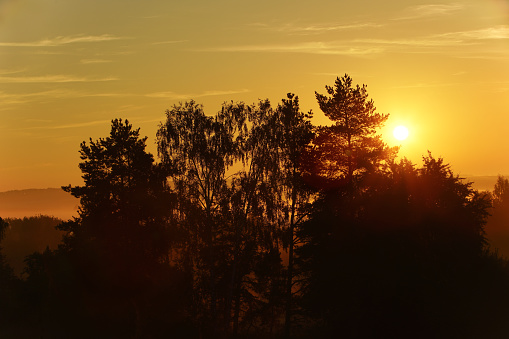 Sunrise in Brilliant Flame Like Sky