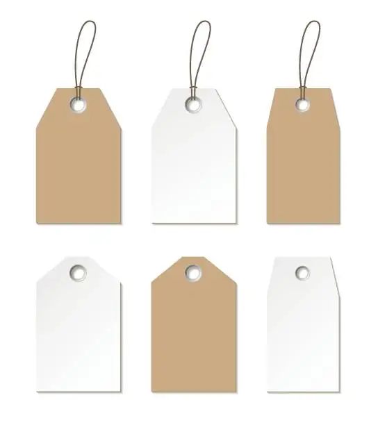 Vector illustration of Tags mock up. Vector set of empty labels templates
