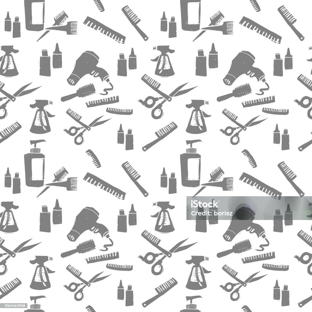 Salon Object Salon Objects Seamless Background Pattern Stock Illustration - Download ...