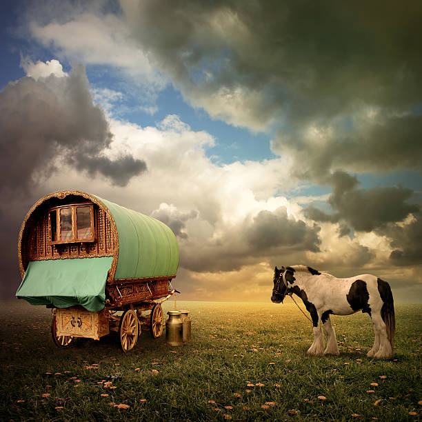 Gypsy Wagon, Caravan stock photo