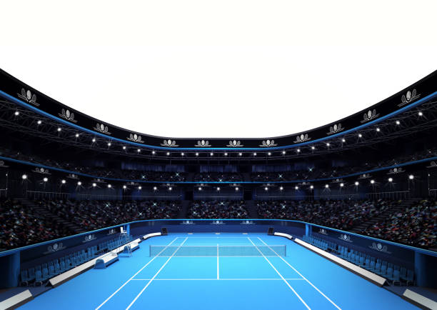 istock isolated tennis stadium with white blank text space 1064467502