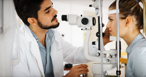 istock Health care, people, eyesight and technology concept 1064472272
