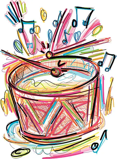 Vector illustration of Drums