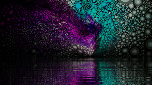 бесконечное галактика озеро широкий - kaleidoscope fractal psychedelic abstract стоковые фото и изображения
