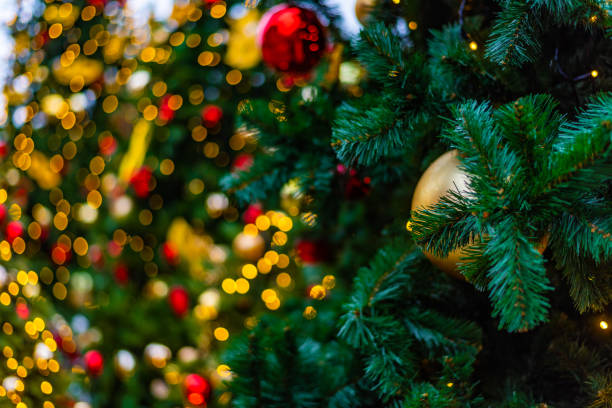 istock Christmas background - Christmas-tree decorations in the city. 1064483814