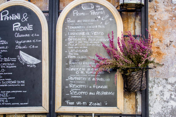 istock menu in a cafe on the street 1064486494