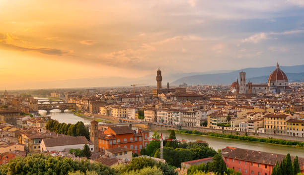 istock Cityscape of Firenze at a beautiful sunset light 1064486796