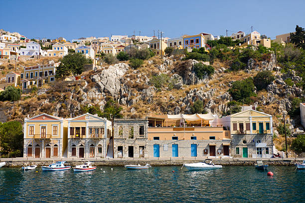 istock Traditional houses on symi island 106448681