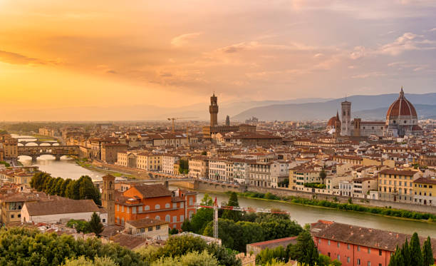 istock Cityscape of Firenze at a beautiful sunset light 1064486918