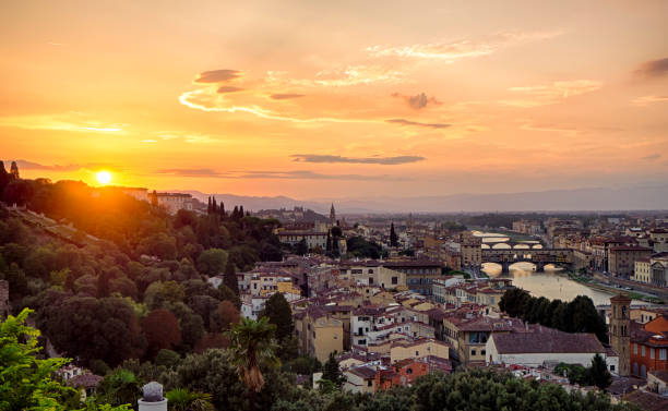 istock Cityscape of Firenze at a beautiful sunset light 1064487252