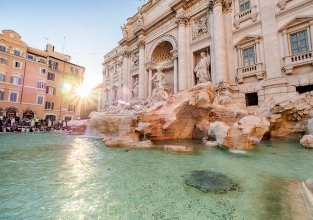 istock Fontana Di Trevi at sunset in Rome 1064488906