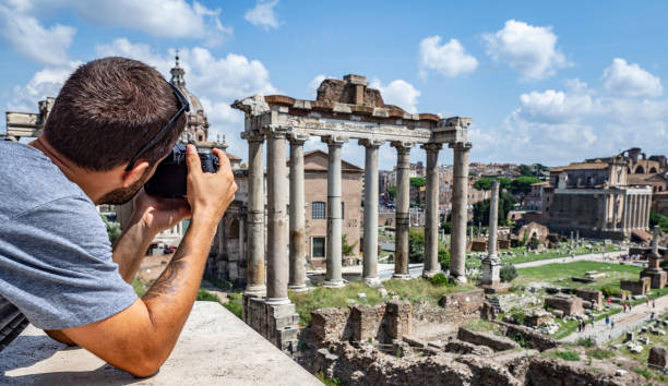 istock Traveller photographer shooting Roman Forum 1064488950